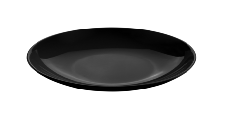 empty black plate isolated on transparent png