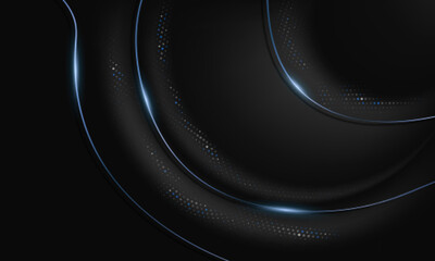 Abstract curve overlapping on black background