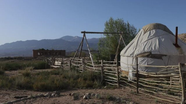 Traditional Kyrgyz Yurt Camp On The Shore Of Issyk Kul, Kyrgyzstan