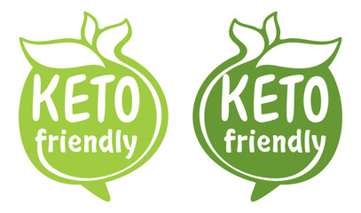 Keto friendly green sticker with leaf