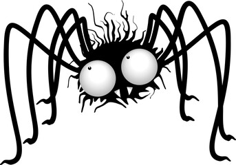 Spider Funny Big eyed Halloween Character geïsoleerd element op transparante achtergrond