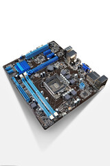 Motherboard on white background