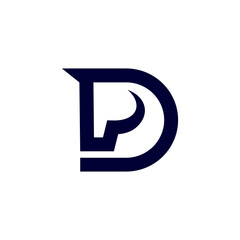 Letter D Combination With Horse,Elegant Minimalist Line art Style Logo Design