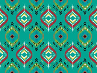 Geometric ethnic pattern design for background or wallpaper clothing wrapping Batik fabric illustration embroidery style.