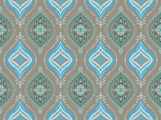 Geometric ethnic pattern design for background or wallpaper clothing wrapping Batik fabric illustration embroidery style.