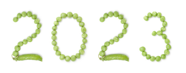 2023 figures lined with green peas