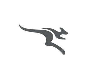 abstract black fast running jump kangaroo logo design symbol illustration inspiration