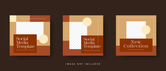 Social media template. Trendy editable social media post template. Social media square banner template for business promotion