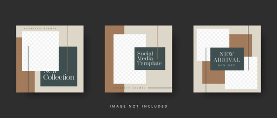 Naklejka premium Social media template. Trendy editable social media post template. Social media square banner template for business promotion