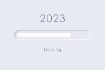 2023 Year loading screen. Neumorphic minimal design.