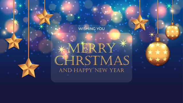 Merry Christmas facebook and instagram social media post Ornament square background Premium Vector