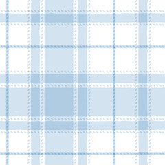 Blue Gingham seamless pattern. Watercolor plaid, tartan texture for spring picnic table cloth, shirts, wallpaper, blankets, paper. vector checkered summer strokes