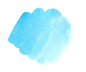Blue abstract watercolor spot for text or logo	