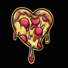 Love Pizza Cartoon