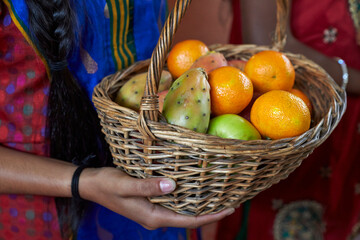 Tamil catholic celebration in Antony, France. Offerings.