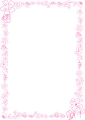 pink frame with flowers