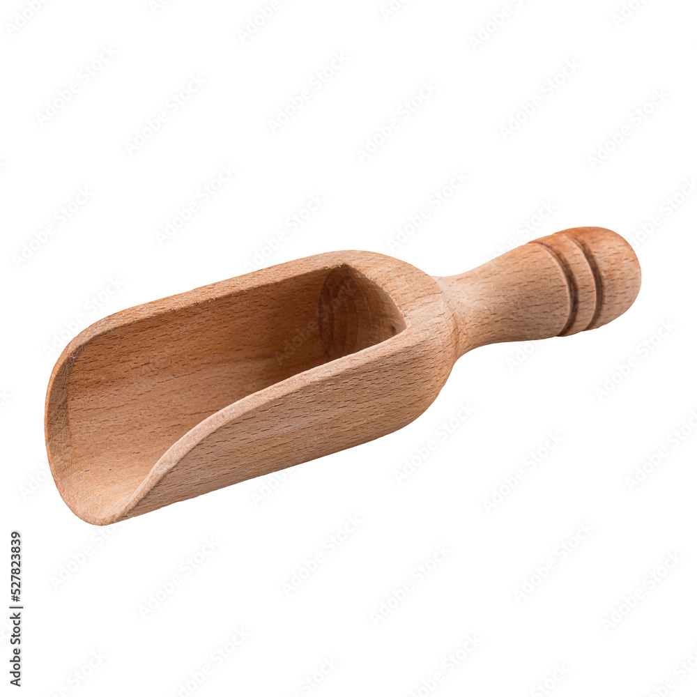 Wall mural Isolated wooden cooking seasoning scoop