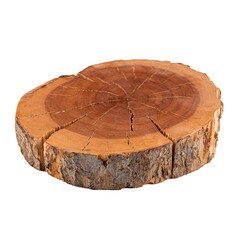 Isolated natural decorative pine round wood slice