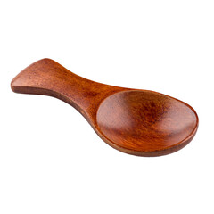 Isolated dark wooden seasoning scoop spoon