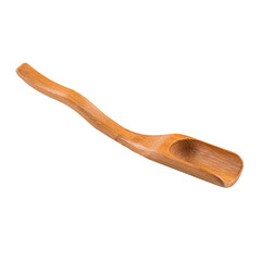 Isolated wooden tea scoop spoon