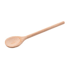 Isolated wooden cooking solid spoon