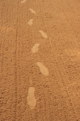 footprints in coarse sand