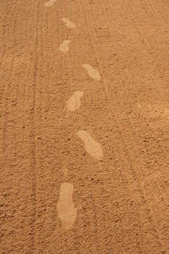 footprints in coarse sand