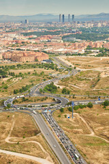 Aerial view of the city of Madrid