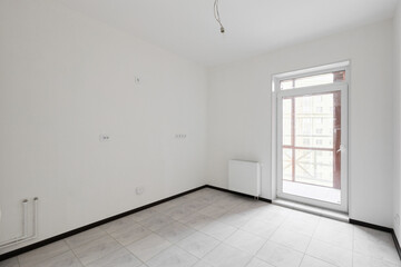 Empty white room without decoration and renovation