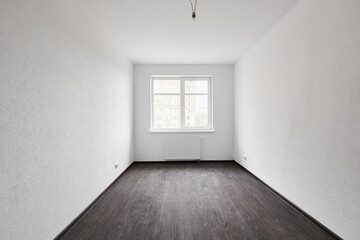 Empty white room without decoration and renovation