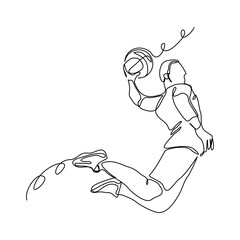 Continuous single one line drawing of basketball man player healthy sport championship vector illustration © MuhammadZulfan