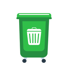 Plastic tank for waste disposal and sorting. Vector illustration.