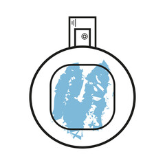 Abstract colorful perfume line icon. Bottle, flacon, spray illustration. Beauty care concept. Color vector illustration of perfume bottle.