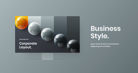 Creative presentation design vector illustration. Premium display mockup site screen concept.