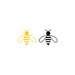 red honey bee logo vector Template