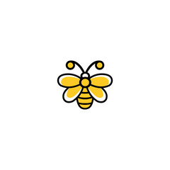 red honey bee logo vector Template