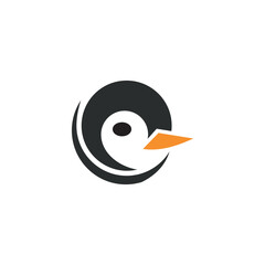 penguin bird logo vector Template