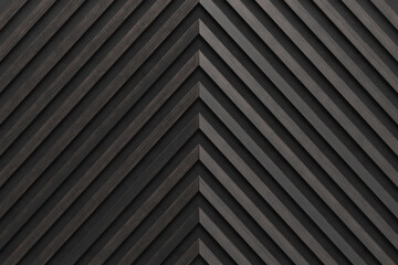 A wooden lamella wall in the color of burnt wood with a pattern of wall panels in the background