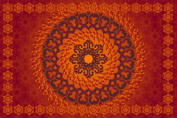 Background with Mandala ornament, round indian pattern, muslim pattern
