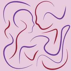 Abstract man and woman. Portrait minimalist style