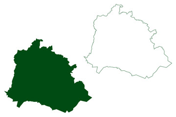 Ahuacuotzingo municipality (Free and Sovereign State of Guerrero, Mexico, United Mexican States) map vector illustration, scribble sketch Ahuacuotzingo map