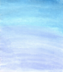 Watercolor hand drawn blue illustration for design.