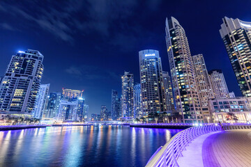 Fototapeta na wymiar Skyscrapers highrise business buildings in Dubai UAE