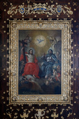 Painting on Santa Croce church ceiling, Lecce.