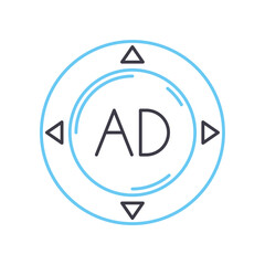 advertising submission line icon, outline symbol, vector illustration, concept sign