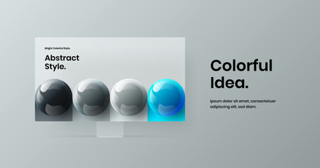 Colorful banner vector design concept. Premium display mockup landing page illustration.