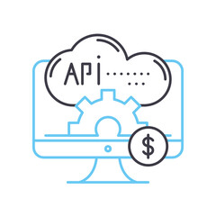 api line icon, outline symbol, vector illustration, concept sign