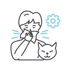 allergy line icon, outline symbol, vector illustration, concept sign