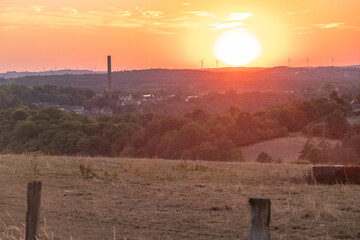 Sonenuntergang &uuml;ber Stolberg Rhld.