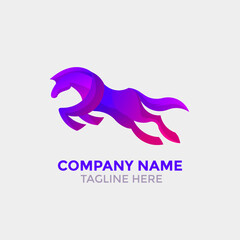 colorful horse logo design vector
